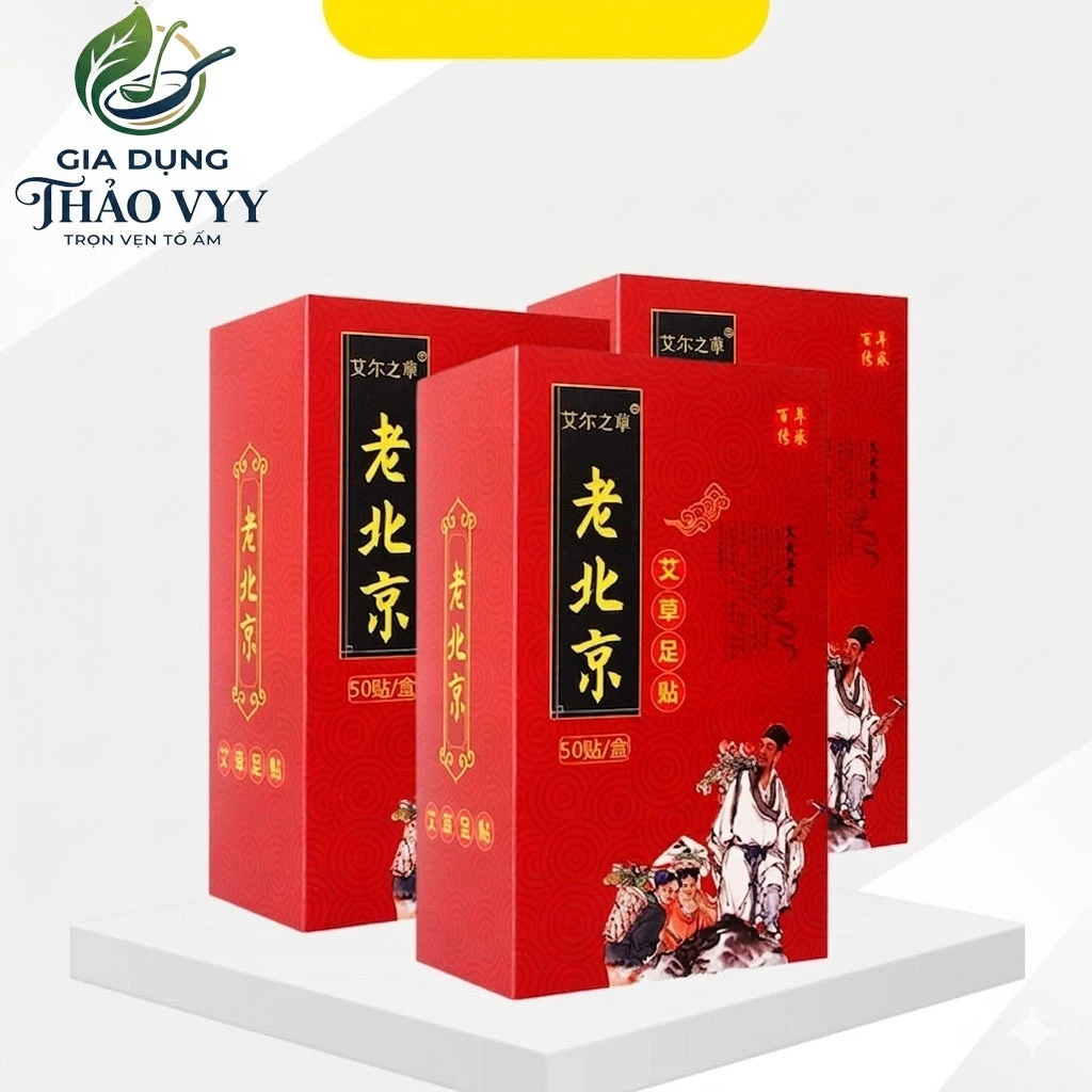 Miếng Dán Chân Ngải Cứu Lão Bắc Kinh Giúp Ngủ Ngon, Cải Thiện Giấc Ngủ, Thải Độc Tố Cơ Thể