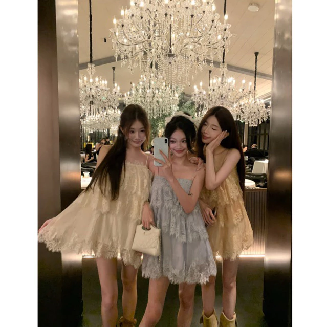 Đầm Hai Dây Đi Biển, Đi Tiệc Thiết Kế Babydoll Phối Ren, Đầm Dự Tiệc Nhiều Màu Mặc Nhóm Nổi Bật- Hot 2026