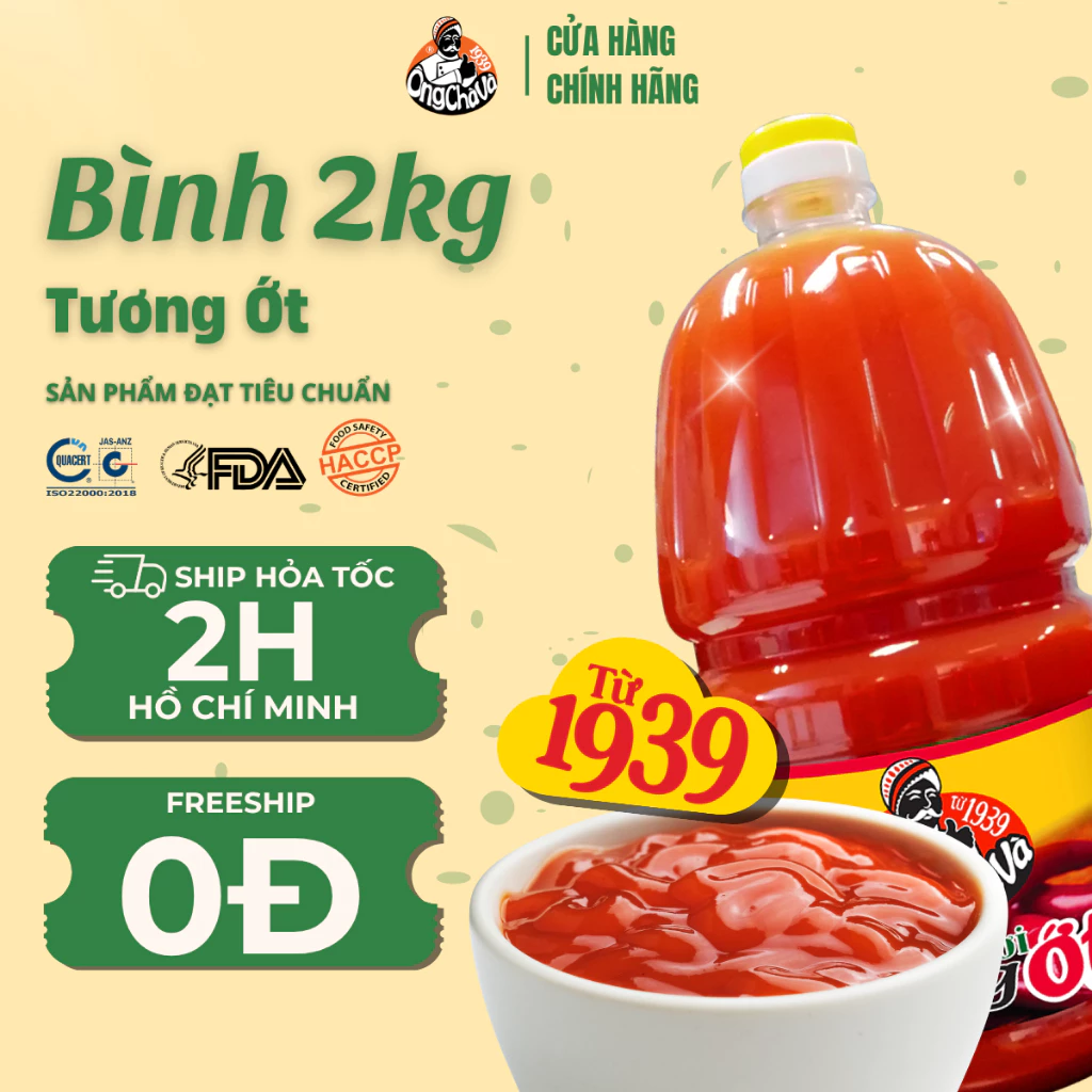 Tương Ớt Ông Chà Và 2kg (Ong Cha Va Chilli Sauce 2kg)