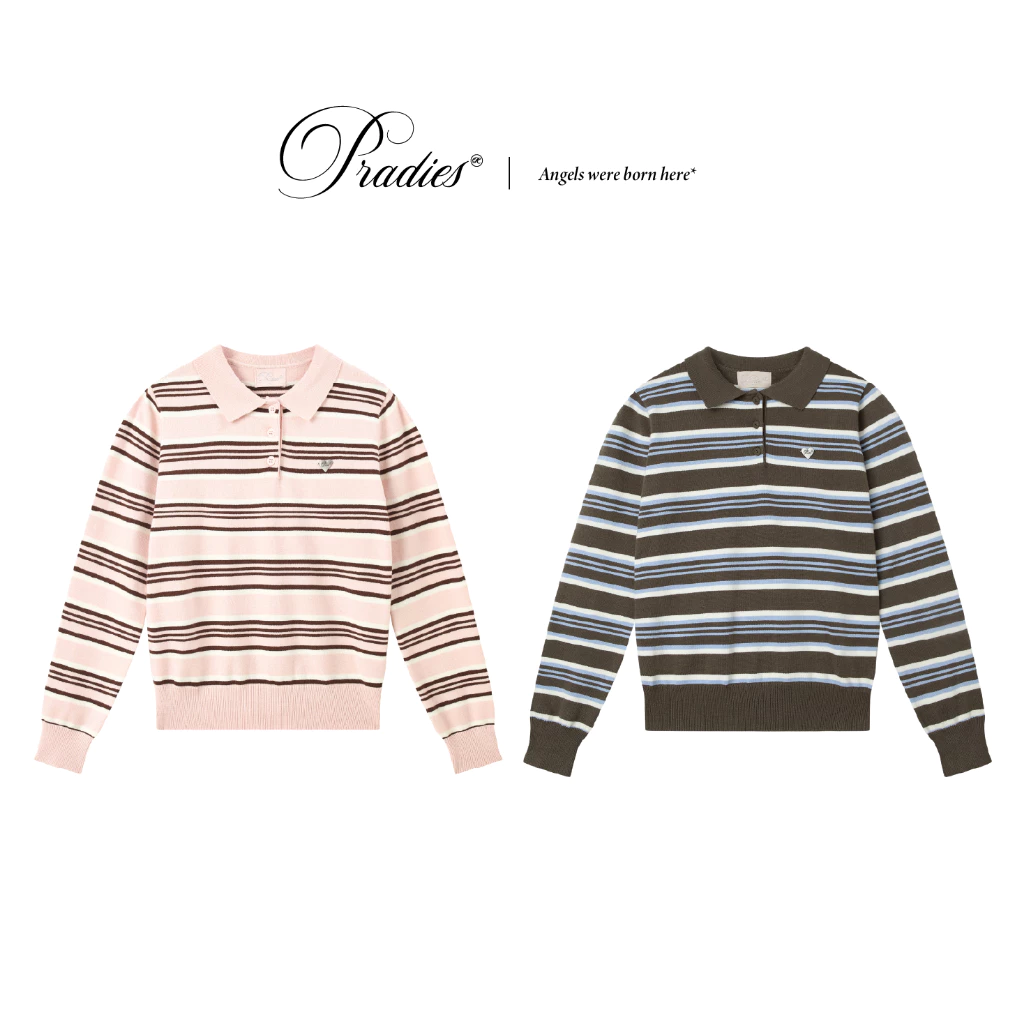 Áo Len Dệt Sọc PRADIES - Polo Striped Knit Sweater