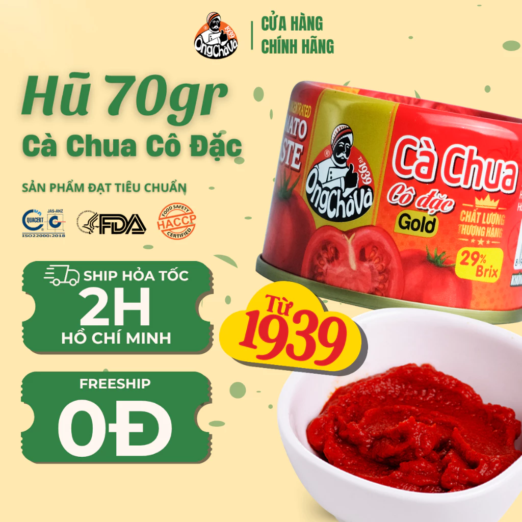 Cà Chua Cô Đặc Tomato Paste 70gr Thượng Hạng thương hiệu Ông Chà Và - Hàng Chính hãng