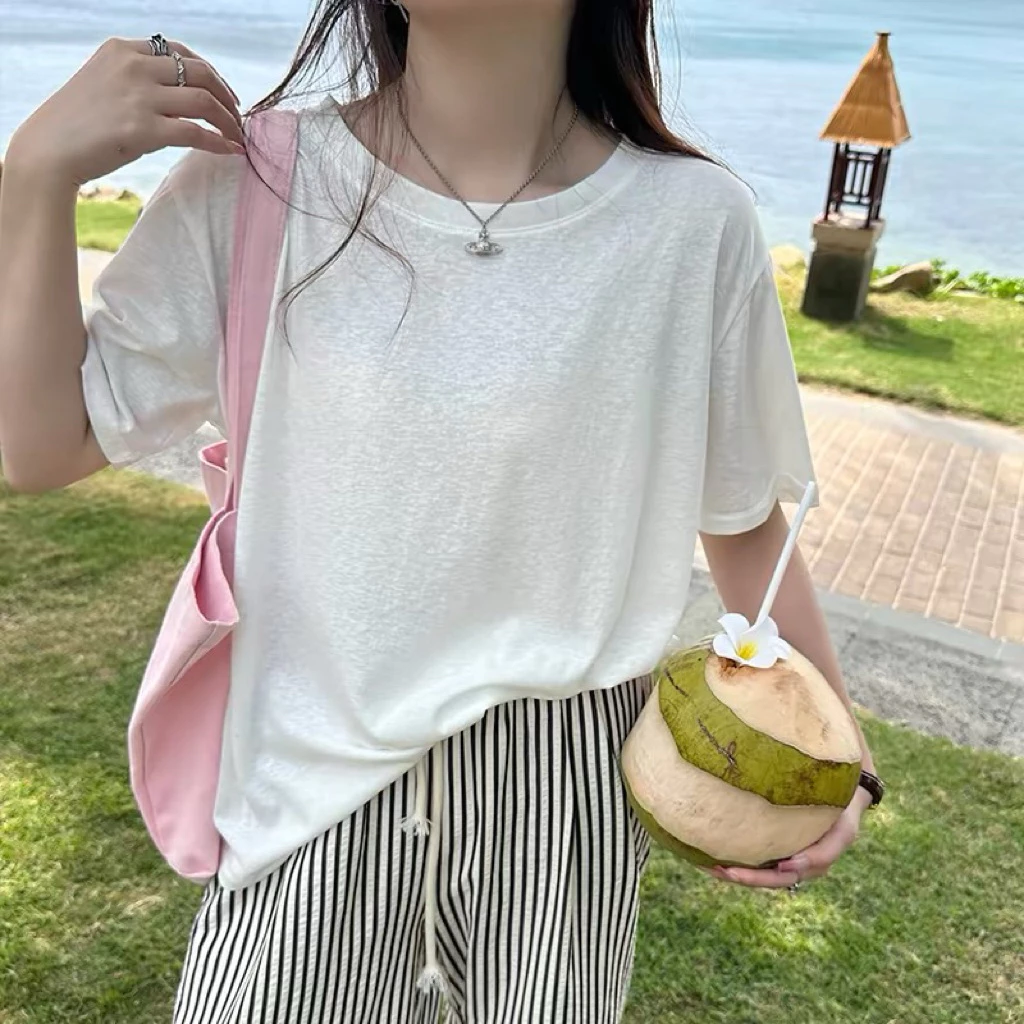 [The Spark] Áo Thun ngắn tay Basic Phong Cách – Cotton Xước Form Rộng Trẻ Trung
