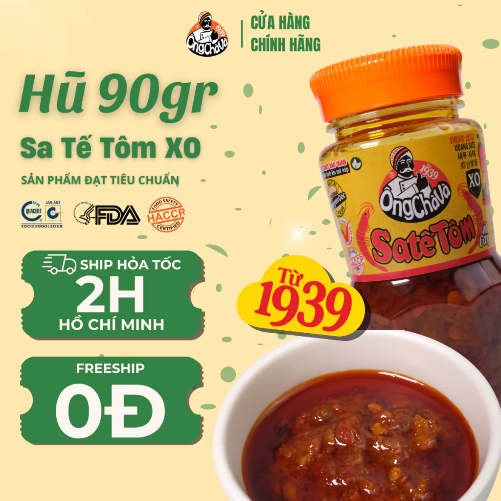 Sa Tế Tôm XO Ông Chà Và ít cay 90g (Shrimp Satay)