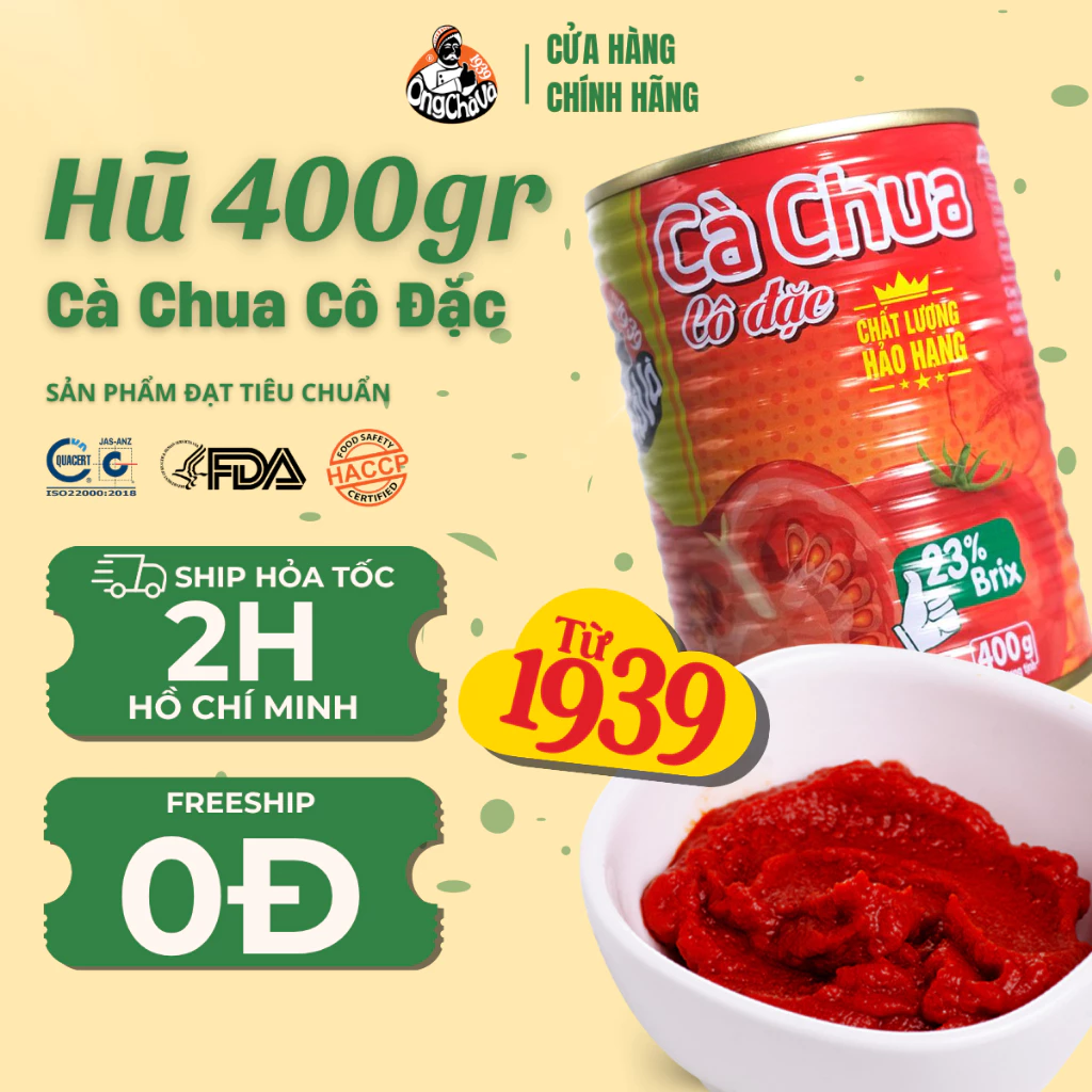Cà Chua Cô Đặc Tomato Paste 400gr Thượng Hạng thương hiệu Ông Chà Và - Hàng Chính hãng