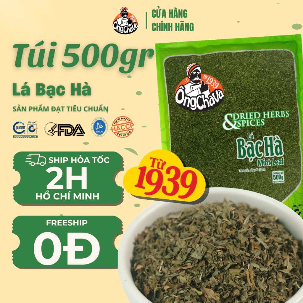 Lá Bạc Hà Ông Chà Và 500g (Mint Leaf)