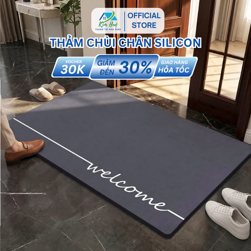 Thảm lau chân silicon 100 Mẫu Độc Quyền Thiết Kế 2025, Thảm Chùi Chân nỉ lì 40cmx60cm capybara trải sàn nhà bếp X04