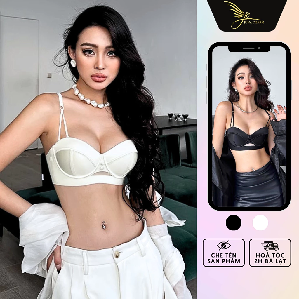 Áo Ngực Cup Ngang, Áo Lót Không Gọng, Mút Dày Nâng Ngực JUNA Size 38 Thời Trang Đồ Lót Dành Cho Nữ, Chất Vải Lụa/SP1248
