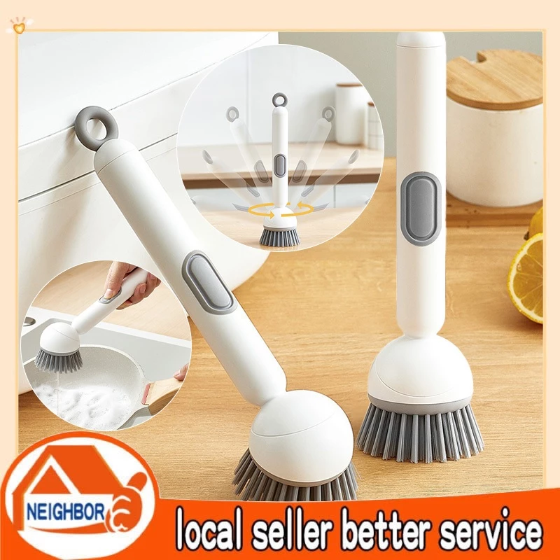 Cọ Xoong Nồi, Chảo Nhiều Kích Cỡ Cán Xoay 360 Độ Tiện Lợi, Dụng Cụ Vệ Sinh Nhà Bếp Tiện Lợi Mẫu Mới