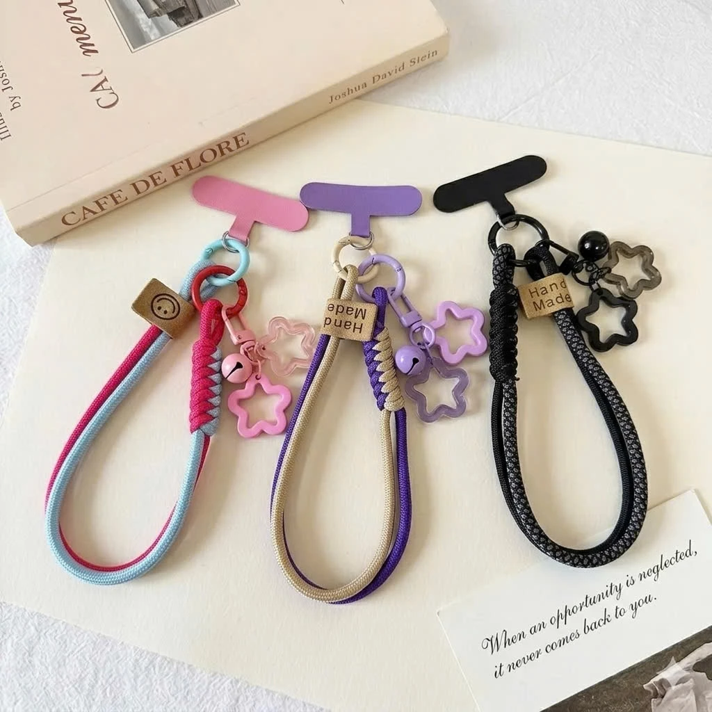 Dây Đeo Điện Thoại Cổ Tay Kèm Charm Ngôi Sao Dễ Thương – Dây Treo Điện Thoại Chống Rơi, Phụ Kiện Trang Trí Cute