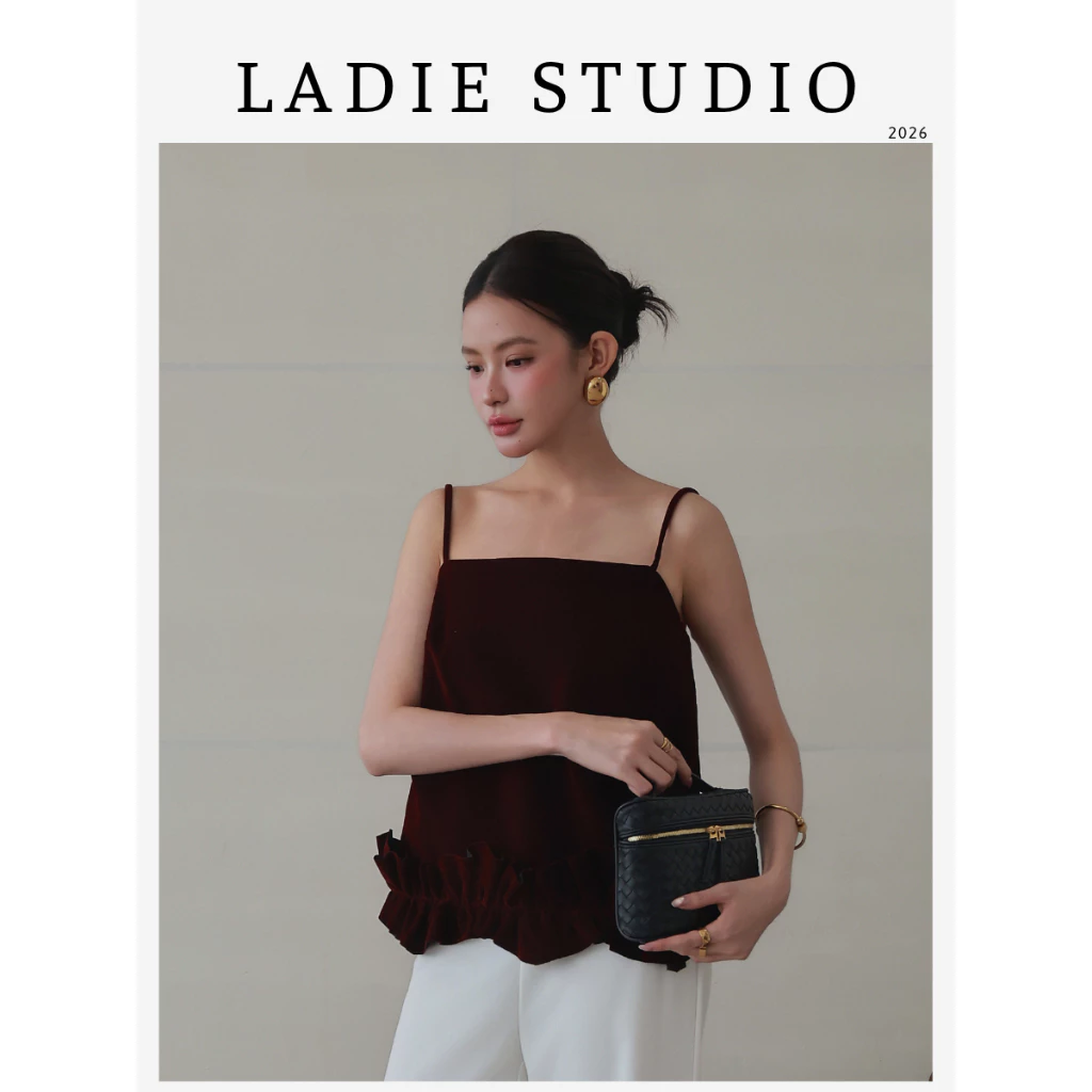 [LADIE STUDIO] Áo nhung bèo hai dây - Áo baby top nữ dáng ngắn ôm nhẹ quyến rũ - AO01