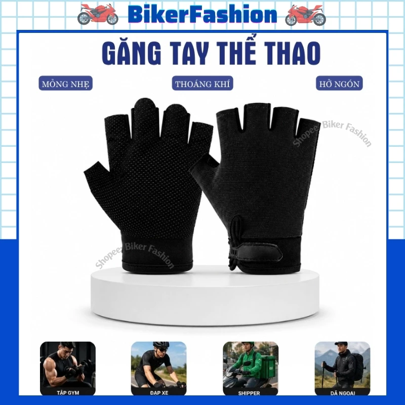 Găng tay hở ngón đa năng đi xe máy, xe đạp — Tiện dụng , nhỏ gọn , giá rẻ