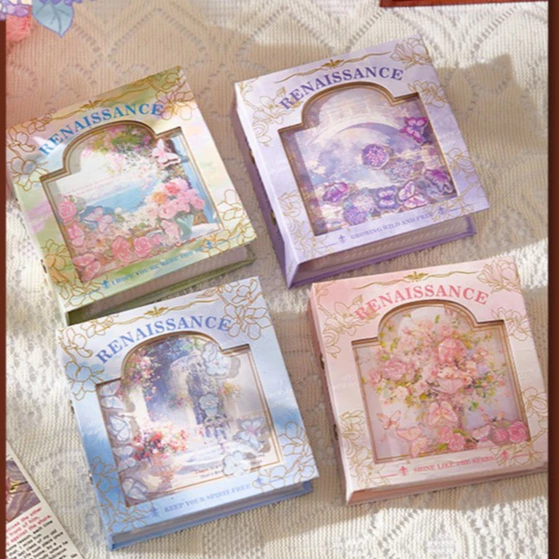 Album đựng 40 ảnh 6x9 bìa tranh sơn dầu 3D retro, album lưu trữ ảnh, quà tặng