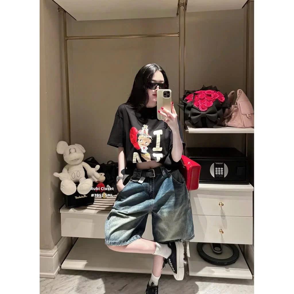 Quần Short Bò Jeans Nữ, Quần Lửng Ngố Nữ Hai Màu Hách Dáng Hottrend
