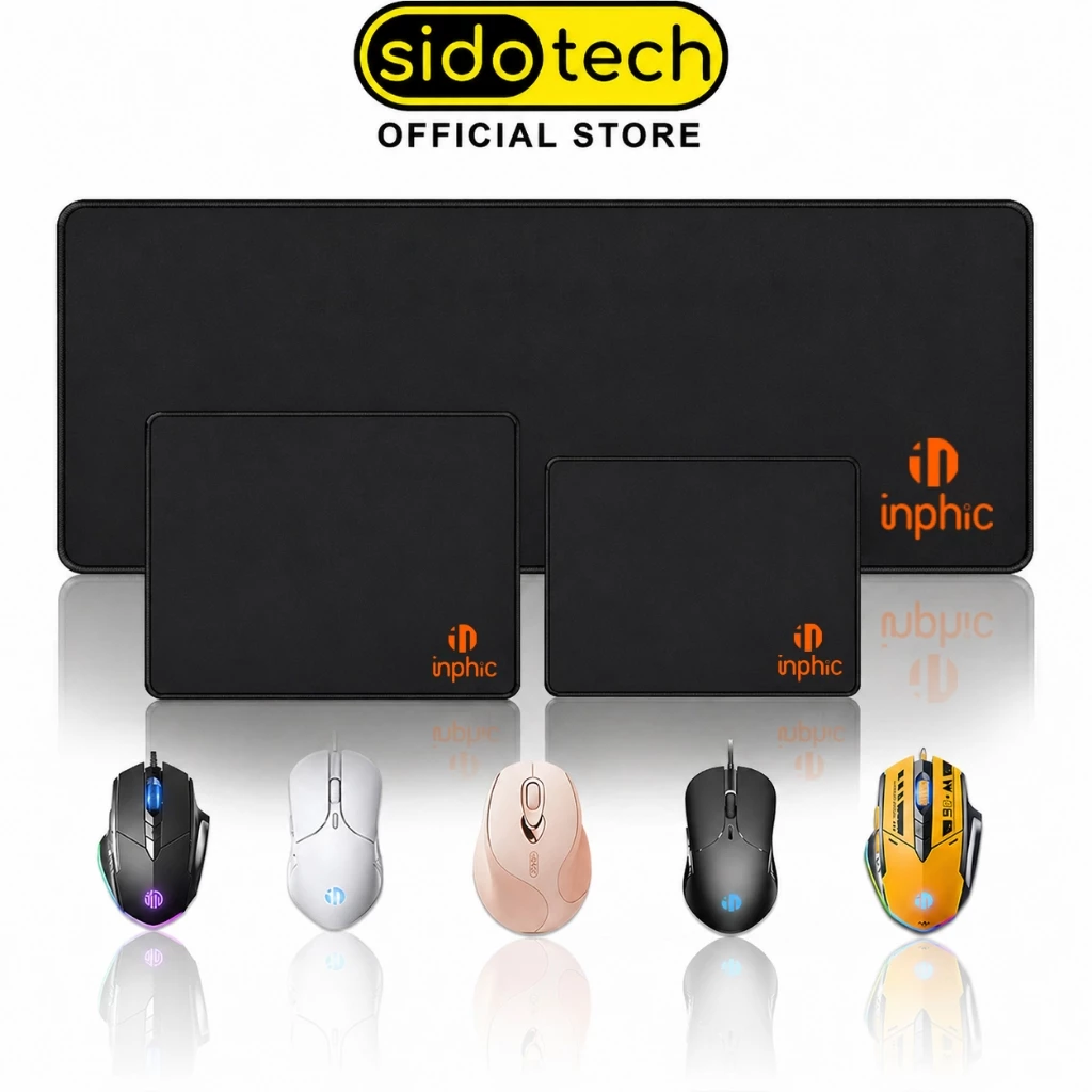 Miếng lót chuột cỡ to pad gaming 25x30 / 40x45 / 30x70 / 90x40 SIDOTECH INPHIC cho bàn phím chuột cao su chống nước