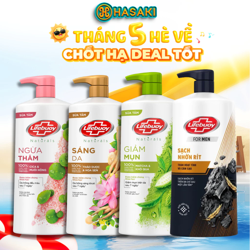 [DAILY] Sữa Tắm Lifebuoy 800gr Detox Sạch Sâu Khỏi Bụi Mịn Pm2.5 100% Từ Thiên Nhiên Hasaki