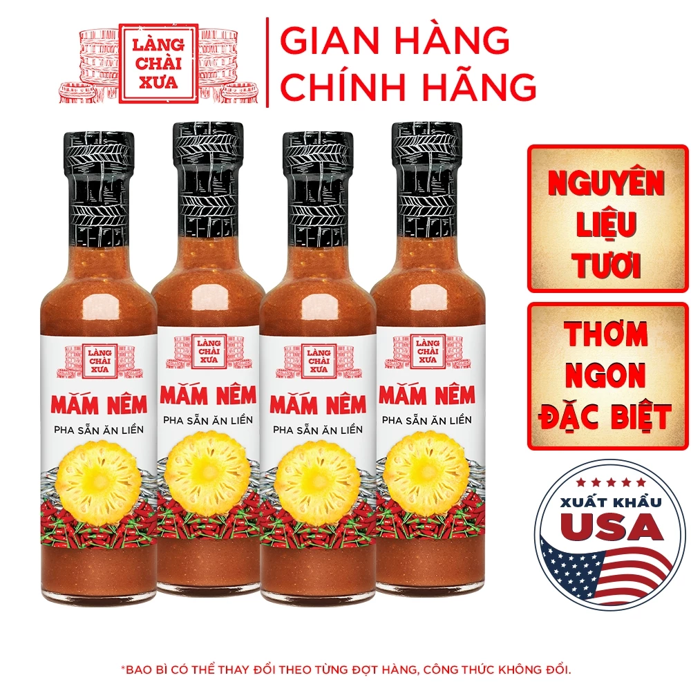 COMBO 4 CHAI 300G Mắm nêm pha sẵn cao cấp Làng Chài Xưa nguyên liệu tươi Thơm ngon đặc biệt