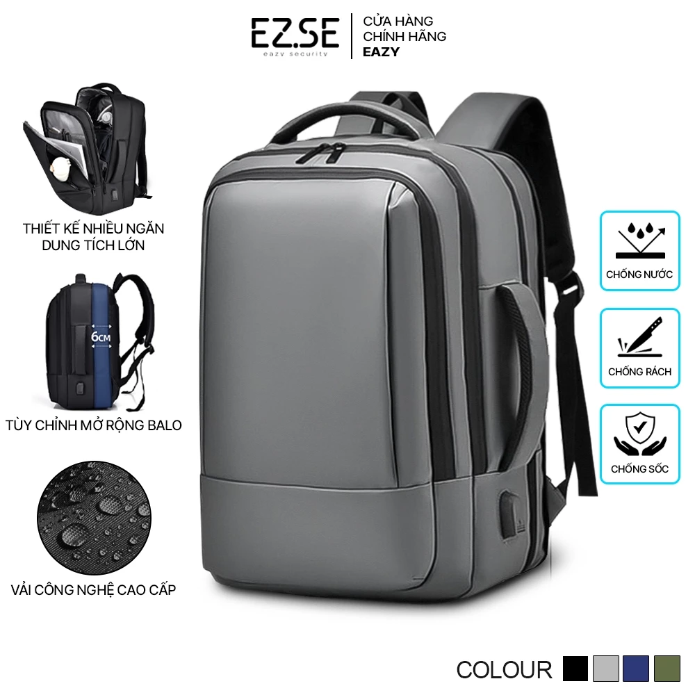 Balo đựng laptop cao cấp chống sốc chống nước EAZY BLA01 , Balo laptop 17 inch 15.6 inch có cổng sạc USB