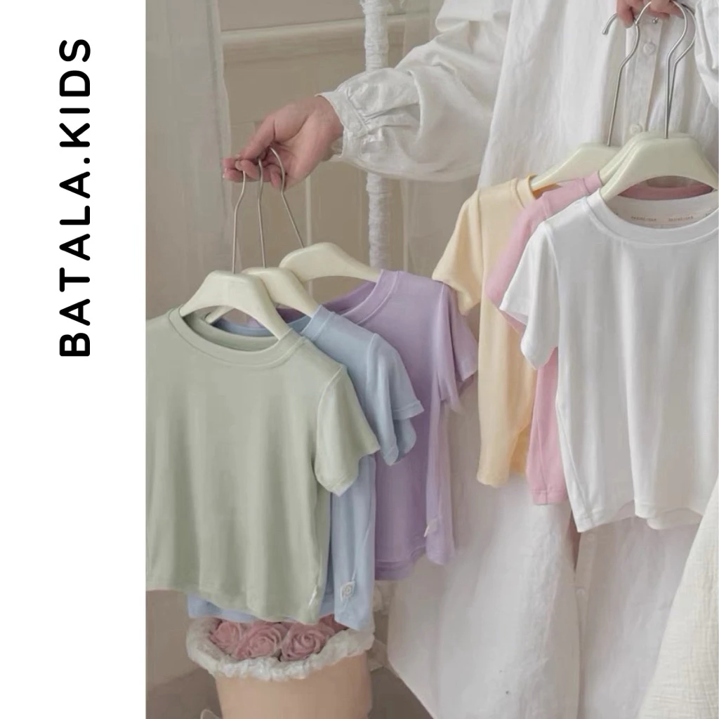 Áo thun áo phông cộc tay mùa hè bé trai bé gái Batala Kids, ÁO CỘC TAY BOZIP CO DÃN bé trai bé gái mùa hè từ 8-25kg