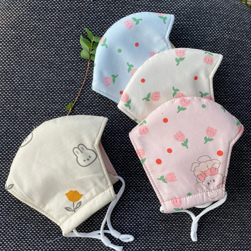 Khẩu trang vải Hello Kitty cho bé gái từ 3 đến 12 tuổi có dây điều chỉnh, nhiều màu