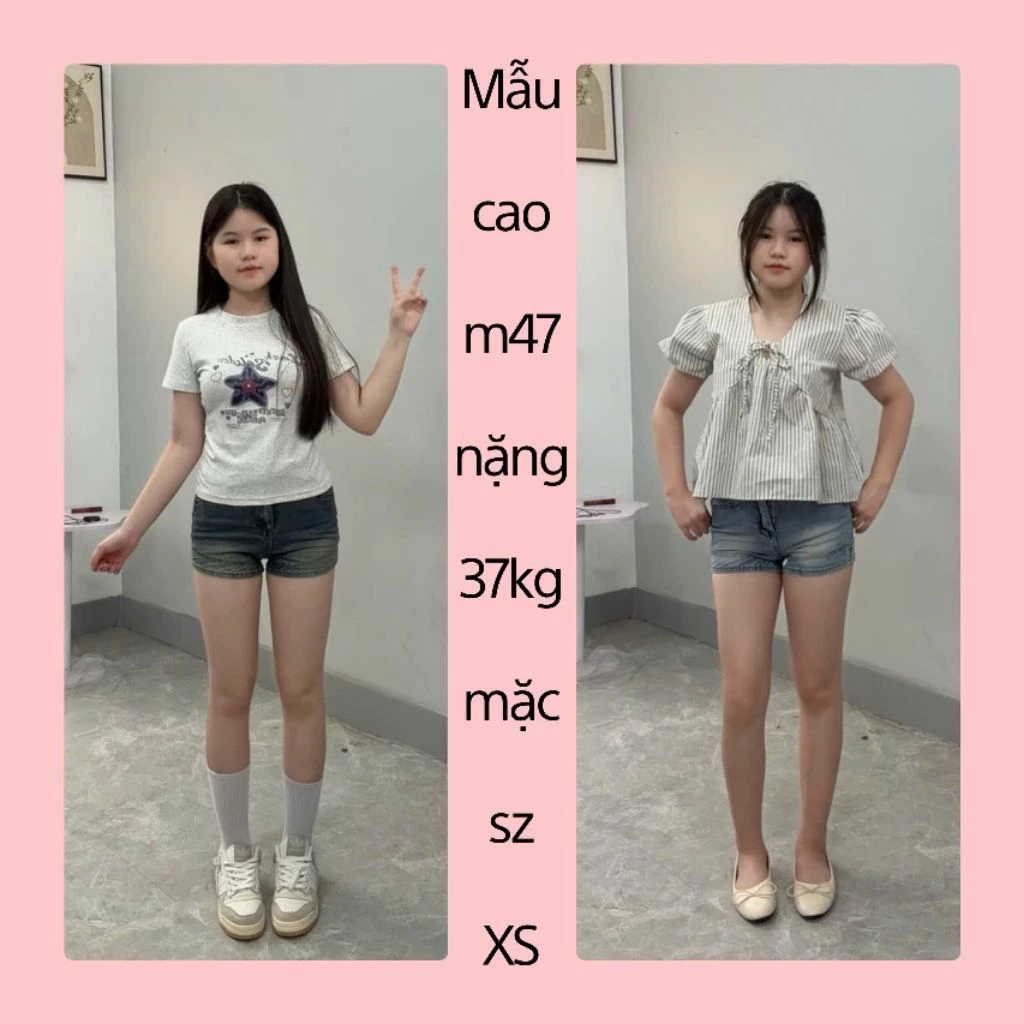 ( CO DÃN - size từ XXS ) Quần short Jeans nữ form ôm cạp cao phối viền nhận đơn từ 29kg