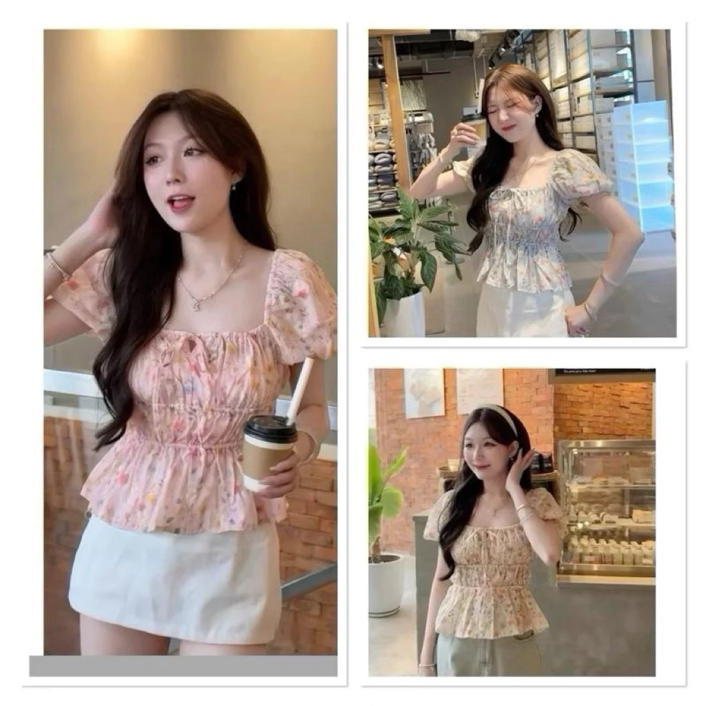 [bigsize 60-90kg] Áo Kiểu Trễ Vai Babydoll Tay bồng mã 560