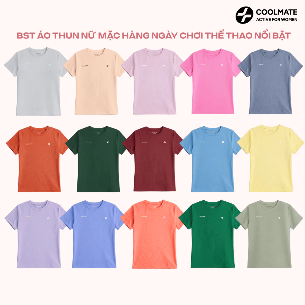[MUA 2 GIẢM 20%] BST Áo thun thể thao nữ tập cầu lông chạy bộ Coolmate Basic vận động hàng ngày - Coolmate Women