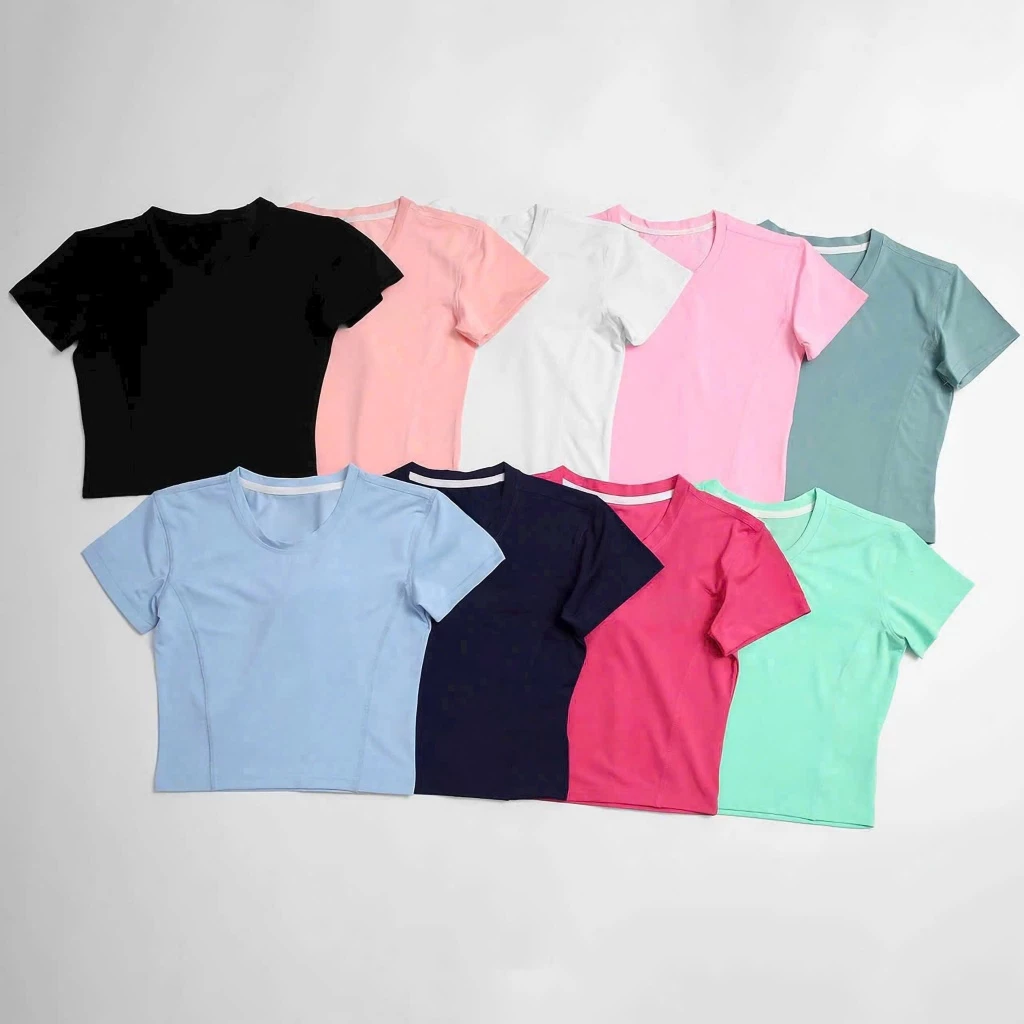 [Xả kho] Áo croptop thể thao nữ tập gym yoga erobic thun poly lạnh 4 chiều mềm mịn thoáng mát