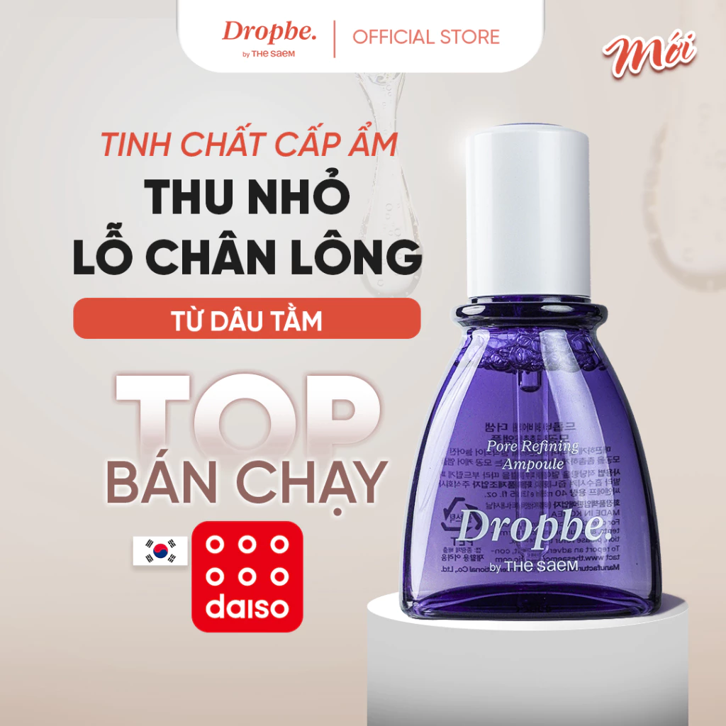 [Drop Be by THE SAEM] Tinh chất cấp ẩm hỗ trợ thu nhỏ lỗ chân lông Pore Refining Ampoule 40ml