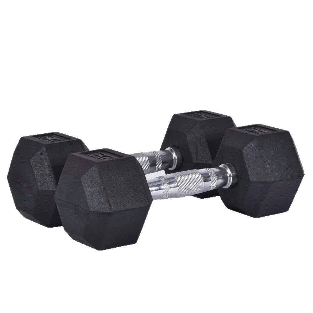 Tạ tay Thép lục giác tập gym thể dục thể hình tại nhà bằng sắt nguyên khối cao cấp bọc cao su an toàn chống vỡ sàn nhà