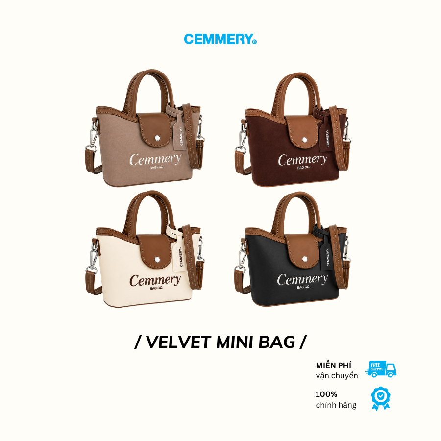 Túi Đeo Chéo CEMMERY Local Brand Chính Hãng Velvet Mini Bag Logo Thêu Nắp Nam…