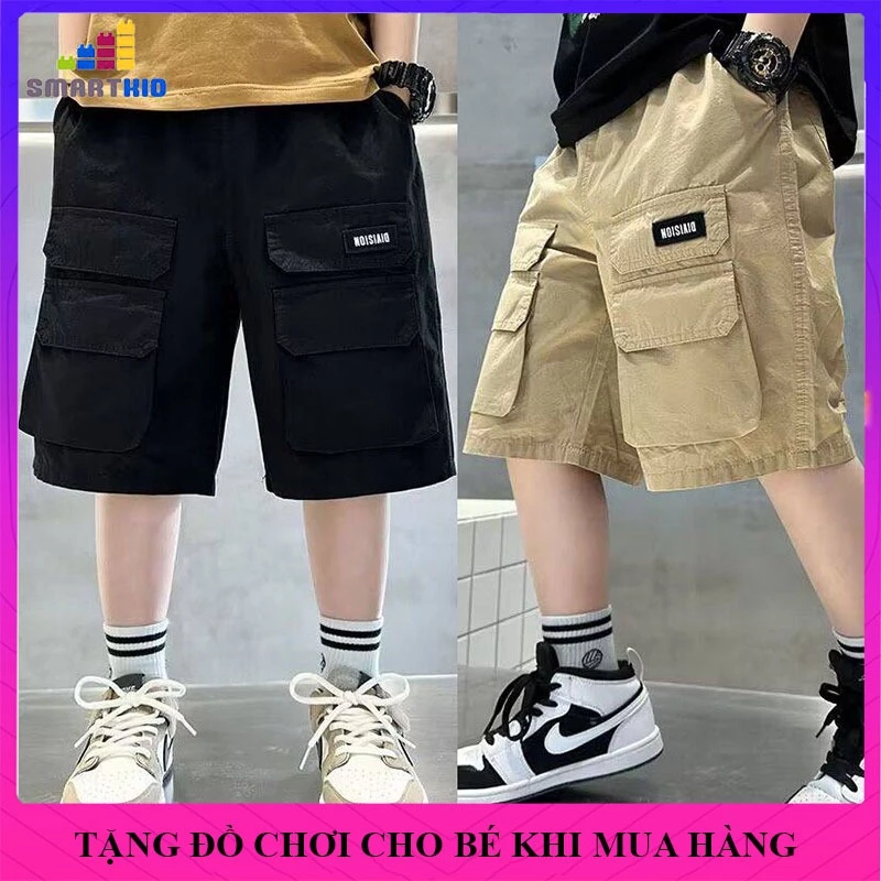 Quần bé trai đi học, quần short, dài kaki trẻ em nam, quần vải kaki túi hộp thời trang cho bé trai mẫu NIO size 18-52kg