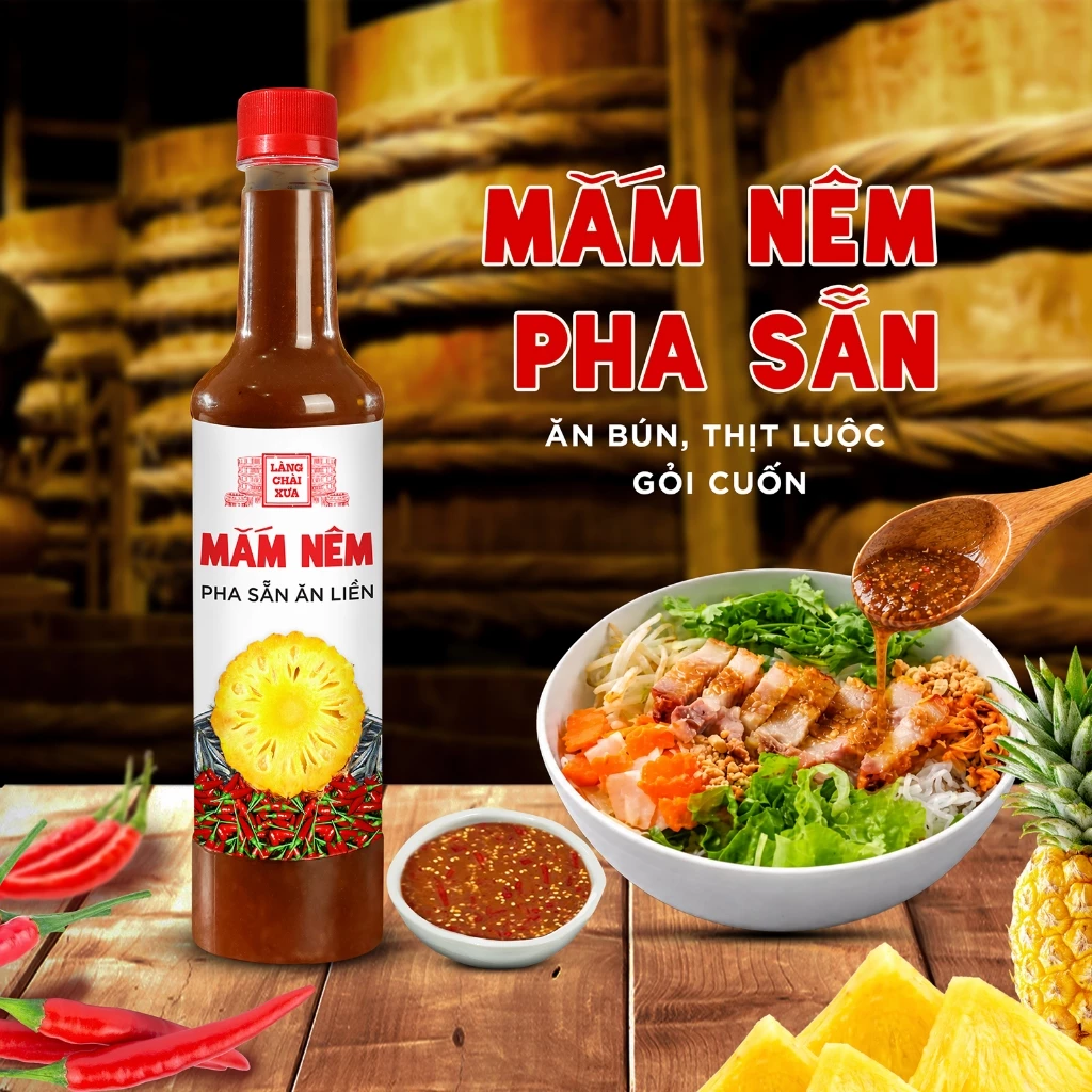 [Chai nhựa 620g] Mắm nêm Làng Chài Xưa pha sẵn ăn liền cao cấp, nguyên liệu tươi, thơm ngon đặc biệt
