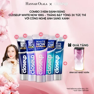 [HANNAH OLALA] Combo 3 Kem đánh răng Closeup White Now - Trắng Bật Tông 3X TỨC THÌ với Công nghệ Ánh Sáng Xanh 100g