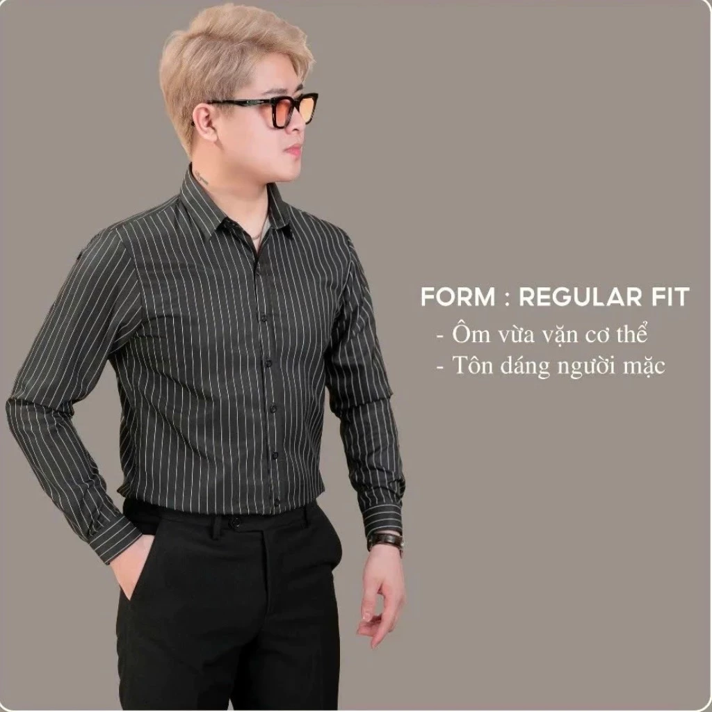 Áo Sơ Mi Dệt Kim Nam Dài Tay Họa Tiết Kẻ Sọc Dáng Slimfit Chống Nhăn Trẻ Trung SMK03 - Blazer For Man