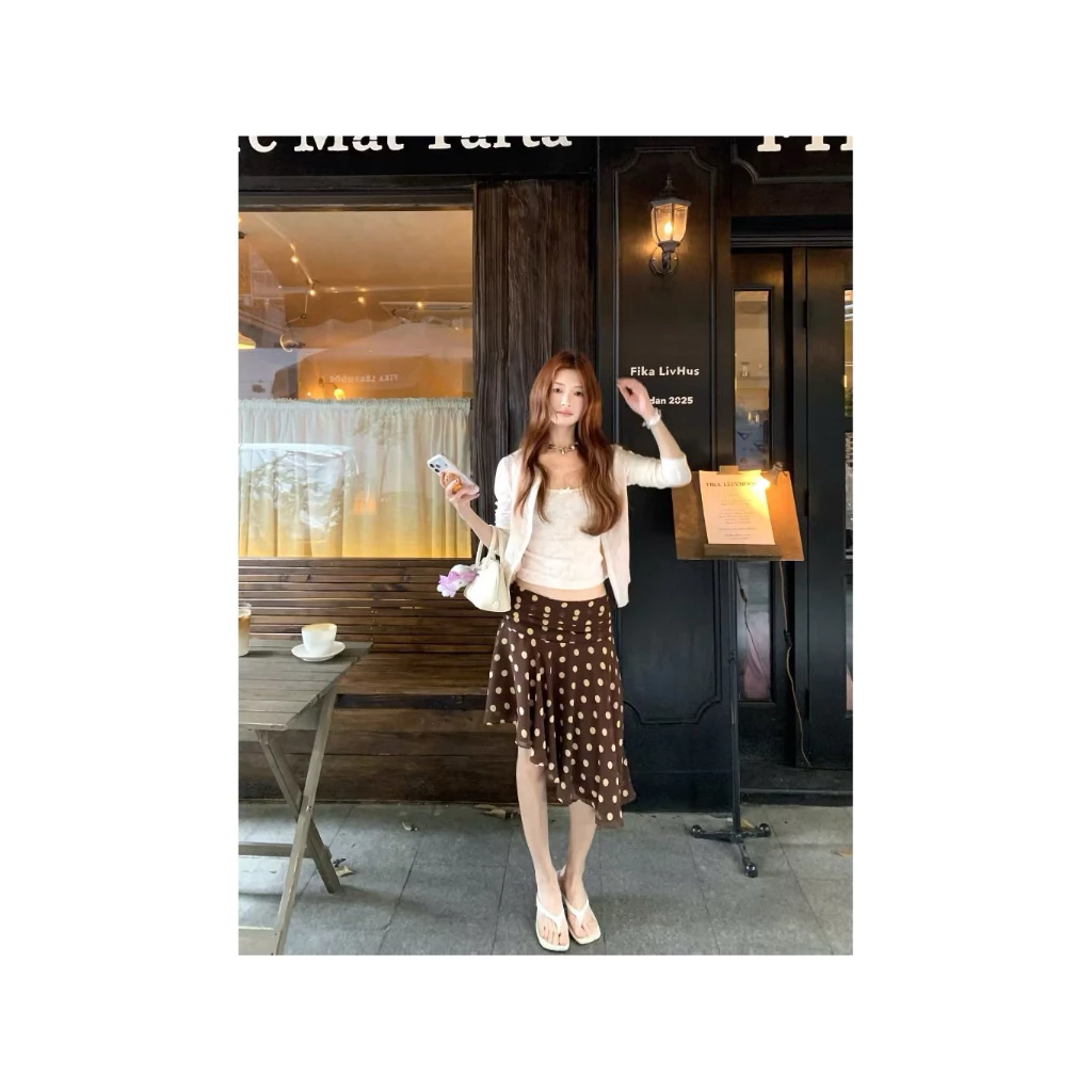 ERALIS - Chân Váy Mini Bất Đối Xứng Chấm Bi cạp Xếp Ly Thanh Lịch Đi Chơi Đi Biển Siu Xinh Top Women 2026 P08