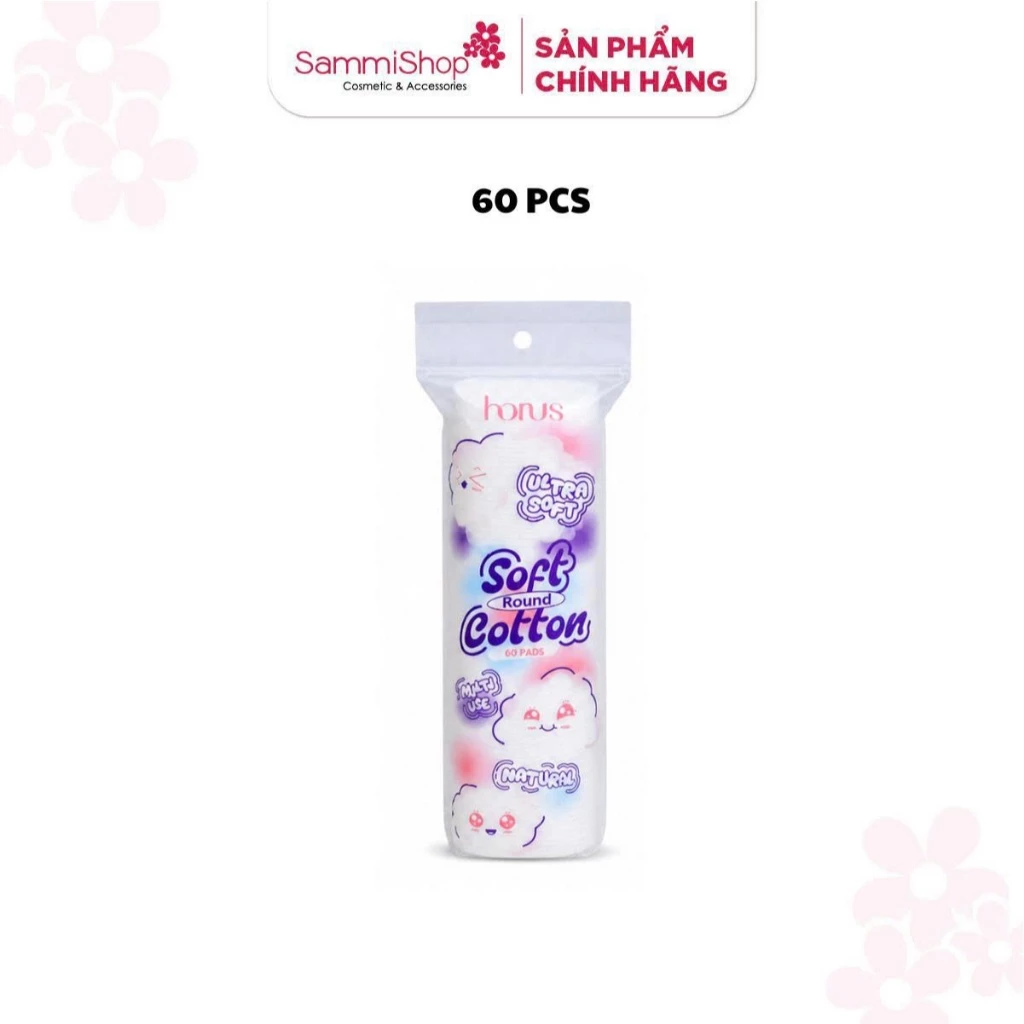 [HÀNG TẶNG KHÔNG BÁN] [60pcs] 01 QT Horus Bông tẩy trang tròn Round Soft Cotton Pads 60 pads - Ultra Soft