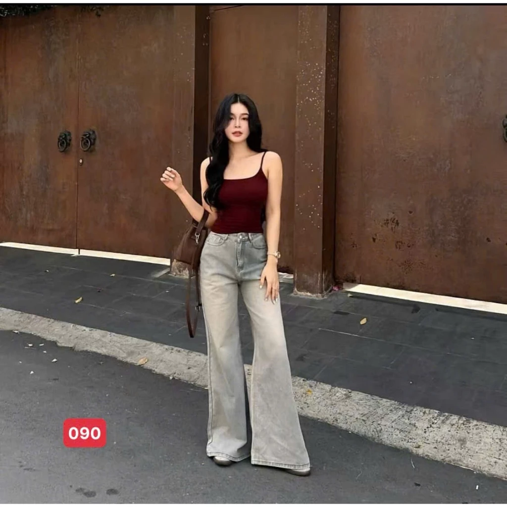 Quần baggy jean nữ Đẹp💖FREESHIP💖 Quần Jean 9 tấc chất bò cao cấp lưng cao phối túi kiểu Lady Fashion - BG419