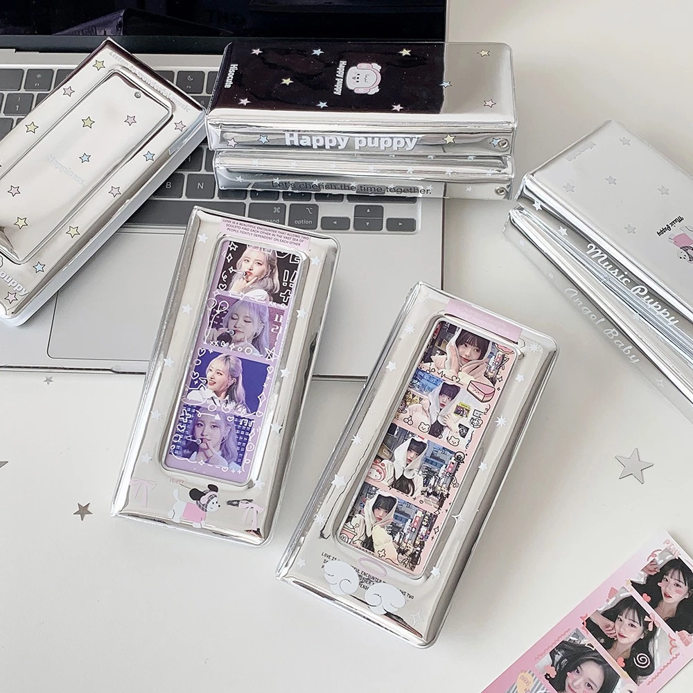 Album 40 ảnh photobooth màu bạc bóng độc đáo, sổ lưu trữ hóa đơn, album kpop, lưu trữ ảnh, quà tặng