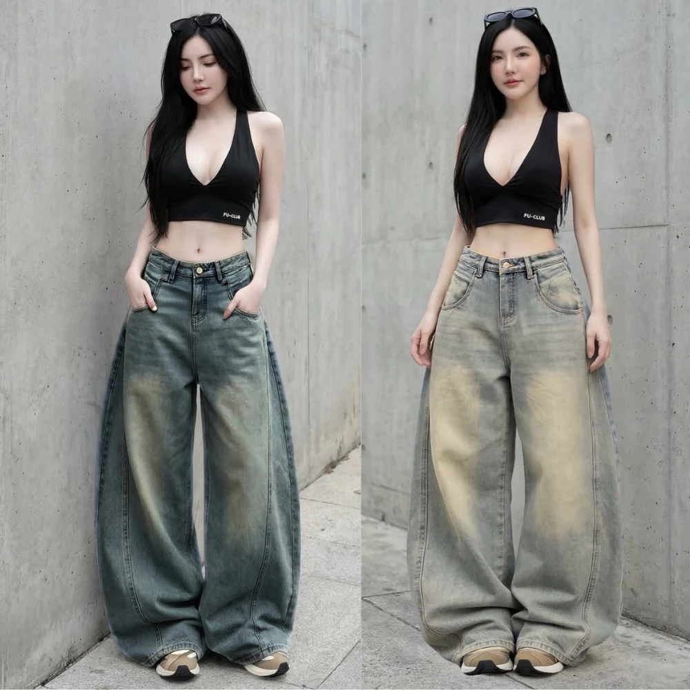 [ DEAL HÀNG MỚI ] Quần Jeans  Ống Cong Form Rộng Thụng MIAA Wash Nhiều Màu Cực Tôn Dáng – VER1