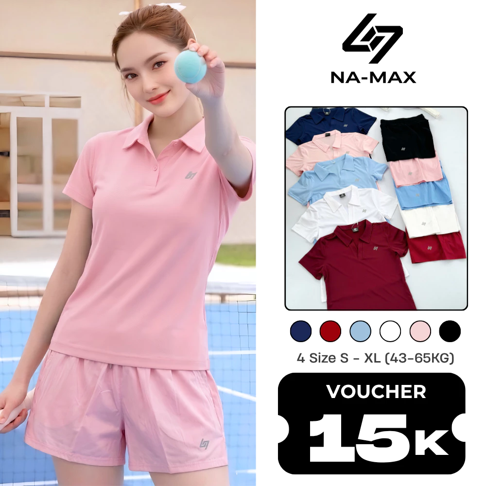 [MÃ GIẢM 15K] Set Áo Polo Nữ Kèm Quần Đùi Gió xước co dãn Thể Thao, Bộ Thể Thao Nữ Năng Động Thoáng Khí Namax -B.01