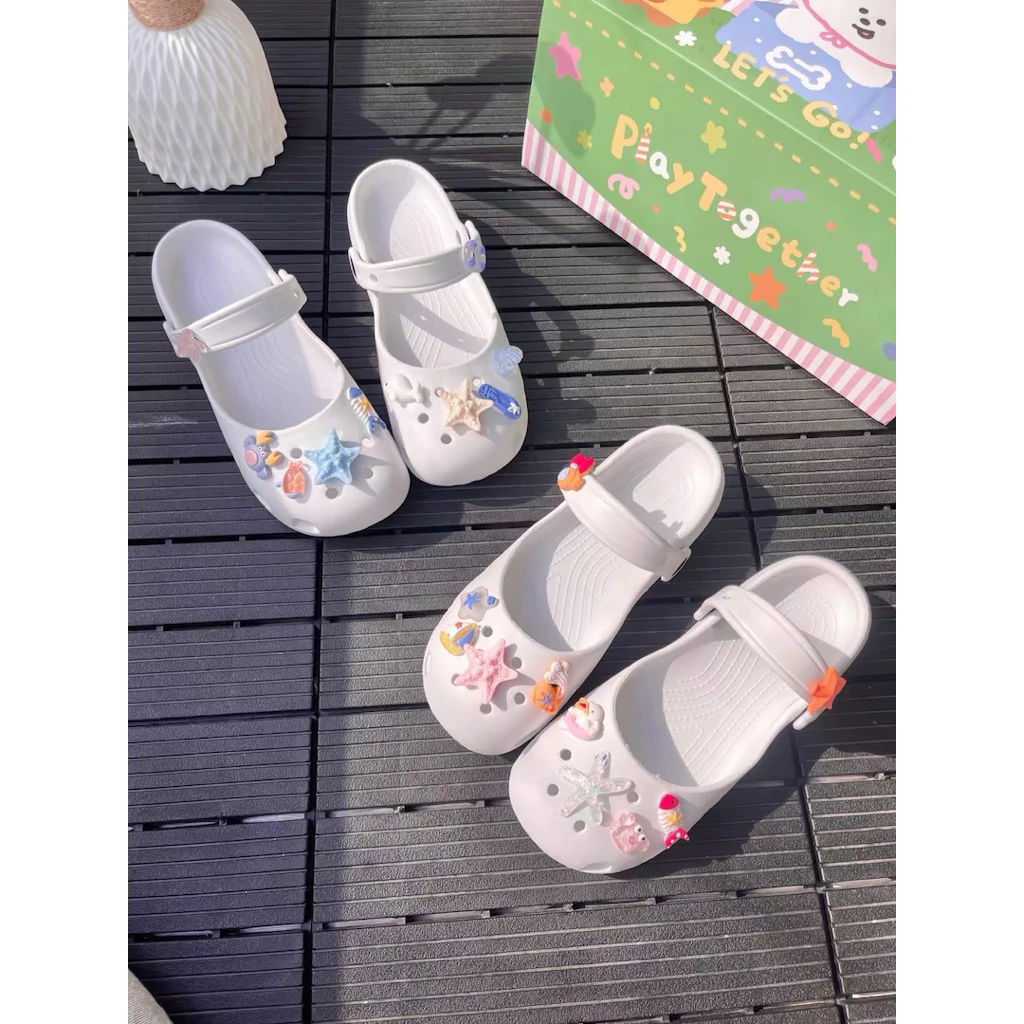 [ TẶNG CHARM ] Dép Ballet Kèm Charm Dép Sục Xinh Quai Hậu Nữ Ballet Êm Chân/ Bảo Hành/ Hỗ trợ đổi size