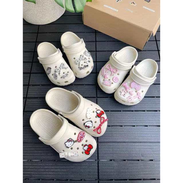 [ TẶNG CHARM ] Dép Sục Kèm Charm Có Quai Đế Êm Chân Chât Liệu EVA/ Bảo Hành/ Hỗ trợ đổi size