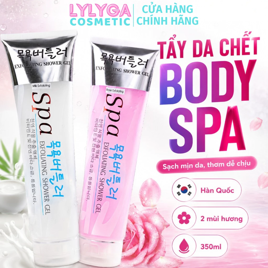 Tẩy tế bào chết SPA Hàn Quốc 350ml - Gel tẩy tế bào chết toàn thân, dưỡng da trắng sáng, tẩy da chết body TT01