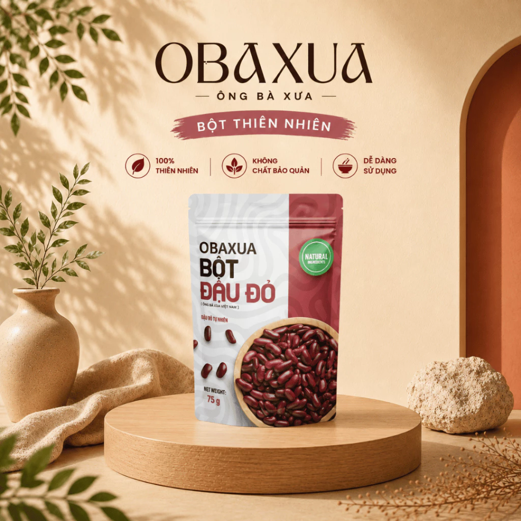 OBAXUA – Bột Đậu Đỏ Thiên Nhiên Xay Mịn | Ông Bà Xưa Dùng Theo Mẹo Dân Gian 75g/250g/1kg