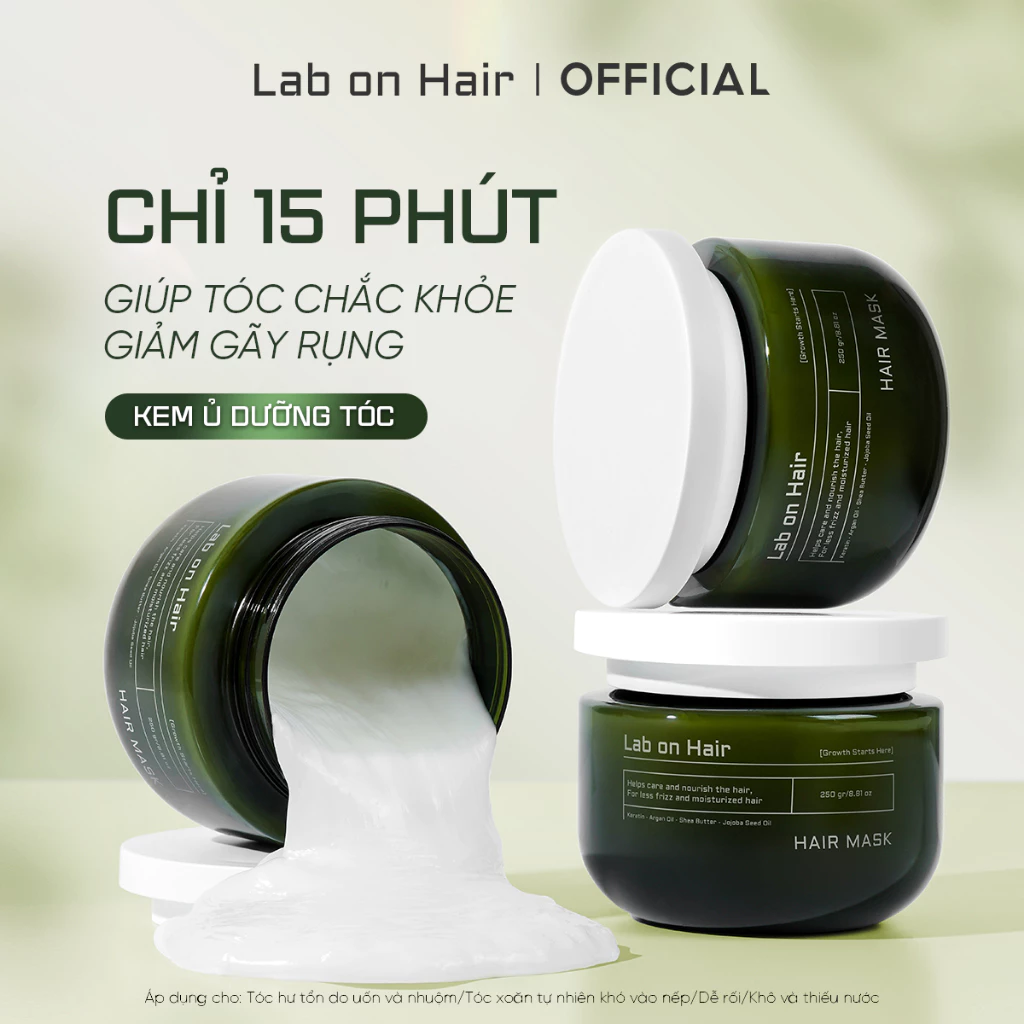 Kem ủ tóc Lab On Hair dầu xả ủ tóc phục hồi hỗ trợ dưỡng ẩm và cải thiện tình trạng tóc hư tổn 250ml dưỡng tóc