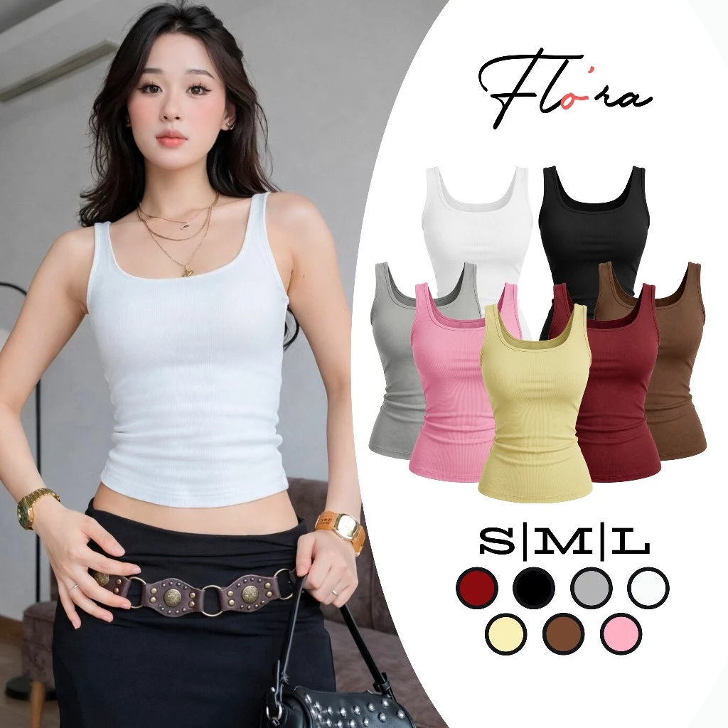 Áo BABYTEE SÁT NÁCH CỔ VUÔNG Thun BORIP LỤA Ôm Body SUMMER DD17, Áo Thun Nữ DÁNG DÀI Kiểu Trơn Flo'ra