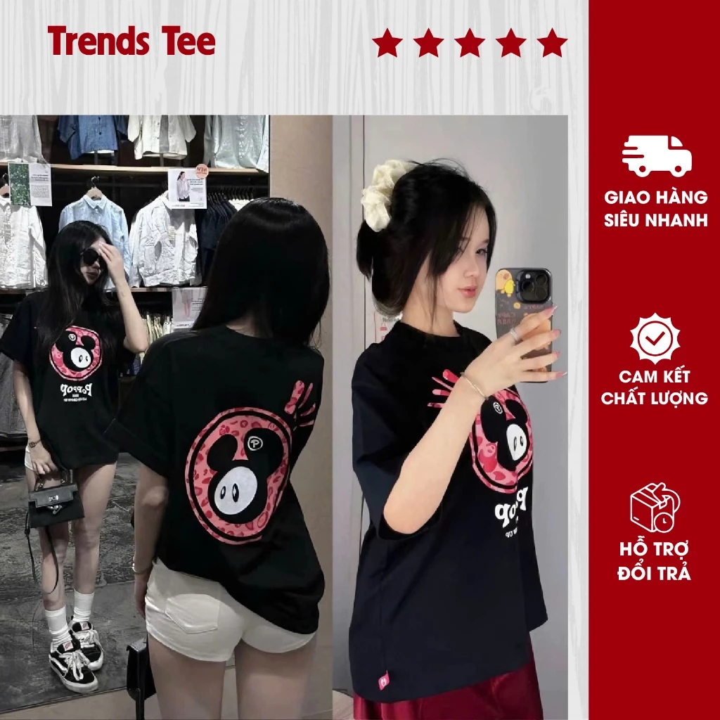 Tổng Hợp Áo Thun Nam Nữ Cotton 100% Cao Cấp 250Gsm In Hình PopPop Đỏ Form Dày Dặn Co Giãn 2 Chiều