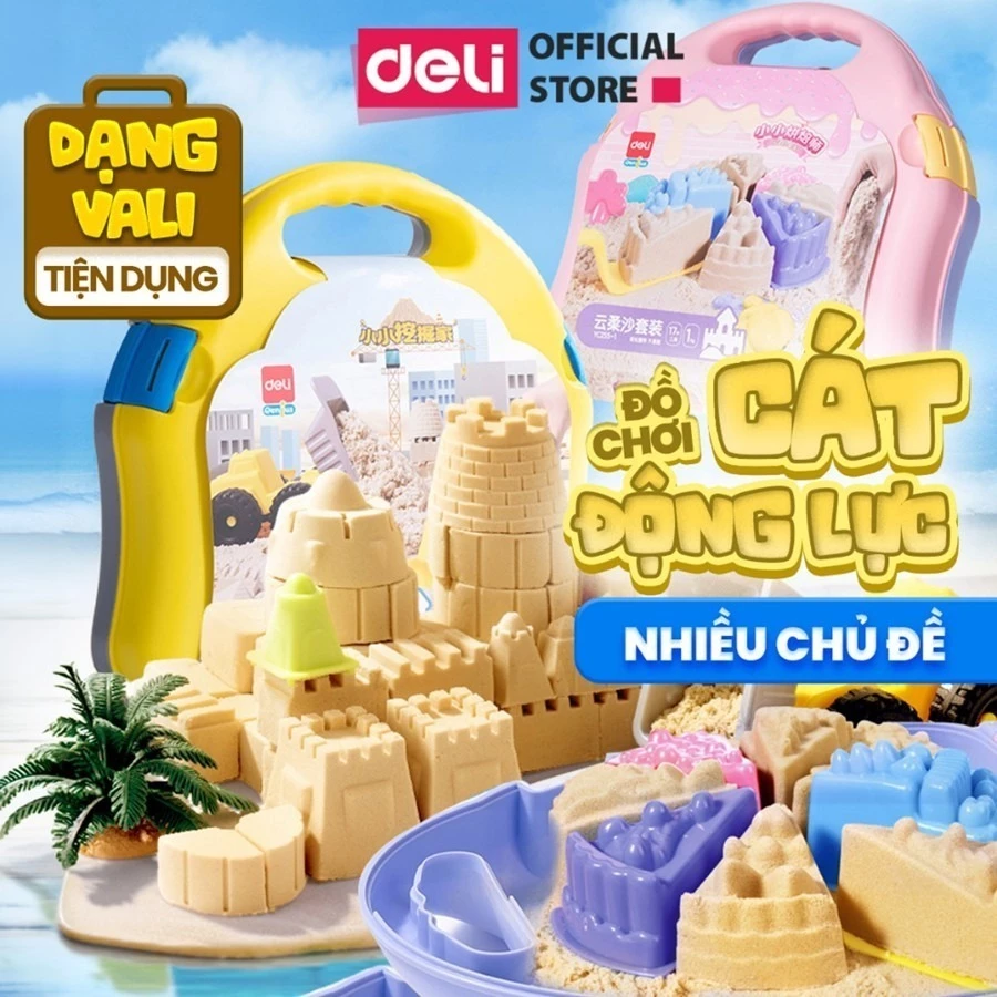 [MUA 3 GIẢM 30%] Bộ Đồ Chơi Cát Động Lực Deli An Toàn Cho Bé Tặng Kèm Khuôn Sinh Động Cát Mềm Mịn Bé Thoả Sức Sáng Tạo