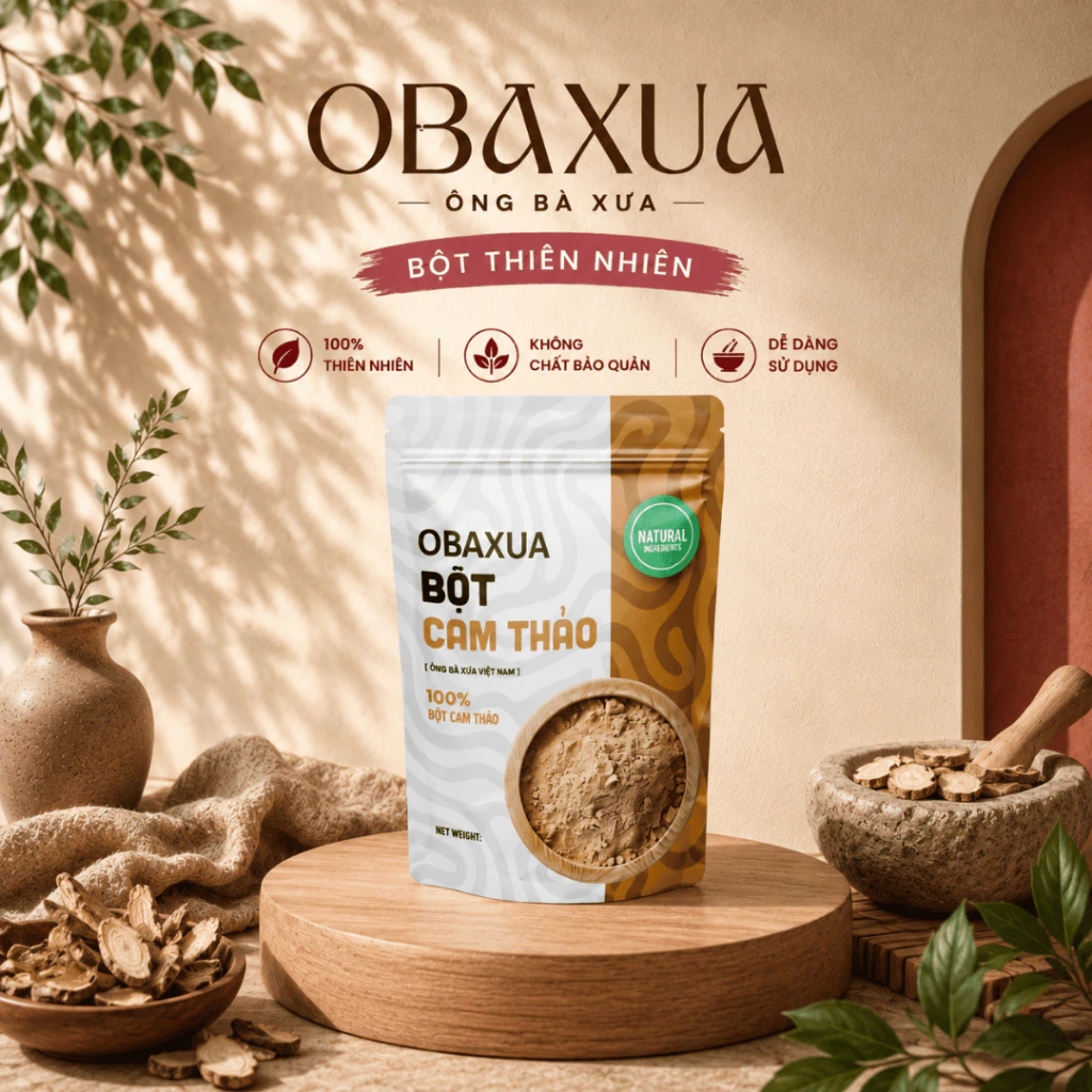 Bột Cam Thảo OBAXUA Nguyên Chất – Túi 75g/250g/500g