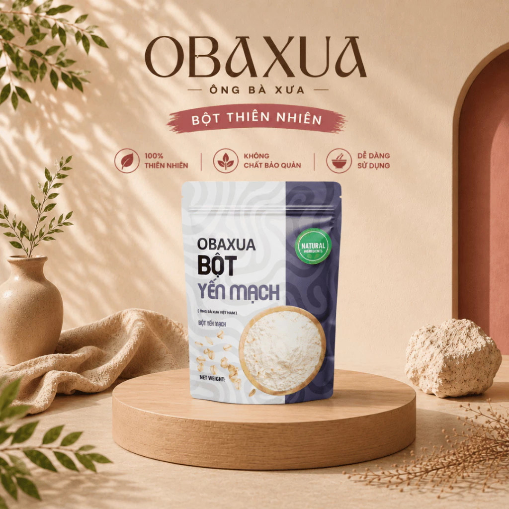 OBAXUA – Bột Yến Mạch Xay Mịn Thiên Nhiên | 75g / 250g / 500g